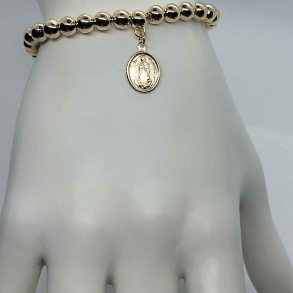 Brand New Brazilian 18k Gold Filled Virgen De Guadalupe Adjustable Bracelet - Picture 4 of 4